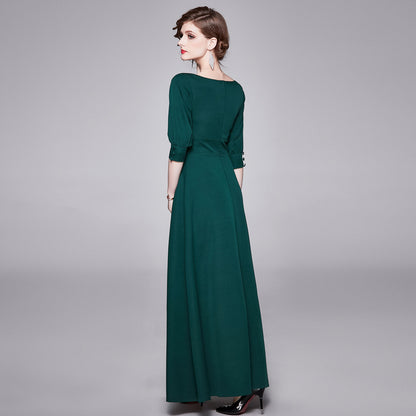 Elegant V Neck Long Evening Party Dresses
