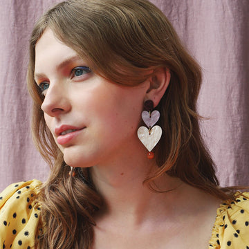 Vintage Acrylic Sweetheart Design Earrings for Women