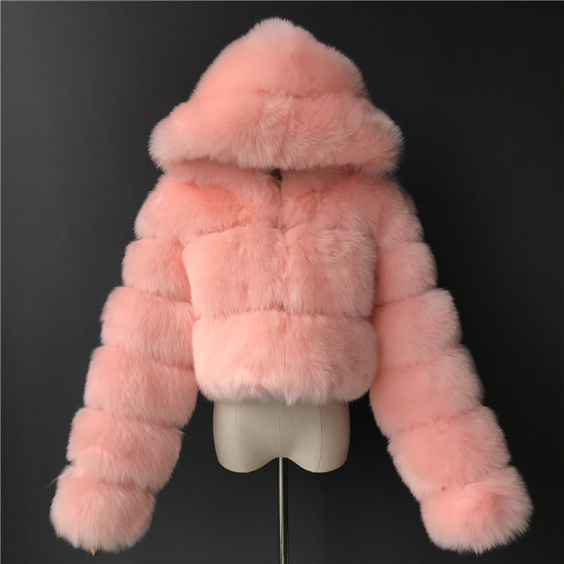 Fashion Artificial Faux Fur Short Overcoats for Women
