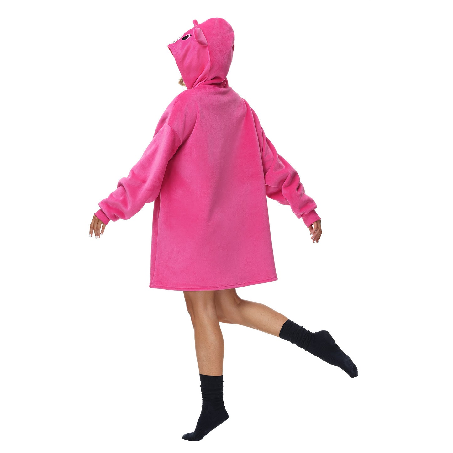 Rainbow Print Winter Warm Hoodies Wearable Sleepwear Blanket