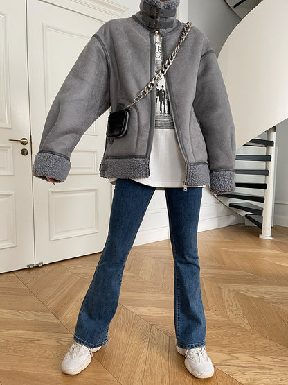 Vintage Stand Collar Short Winter Jacket Coats for Women