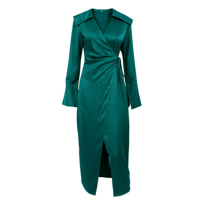 Green French Style Long Dresses for Women