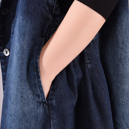 Casual Sleeveless Denim Long Vest