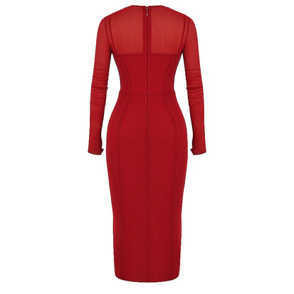 Sexy Designed High Waist Tight Red Party Dresses