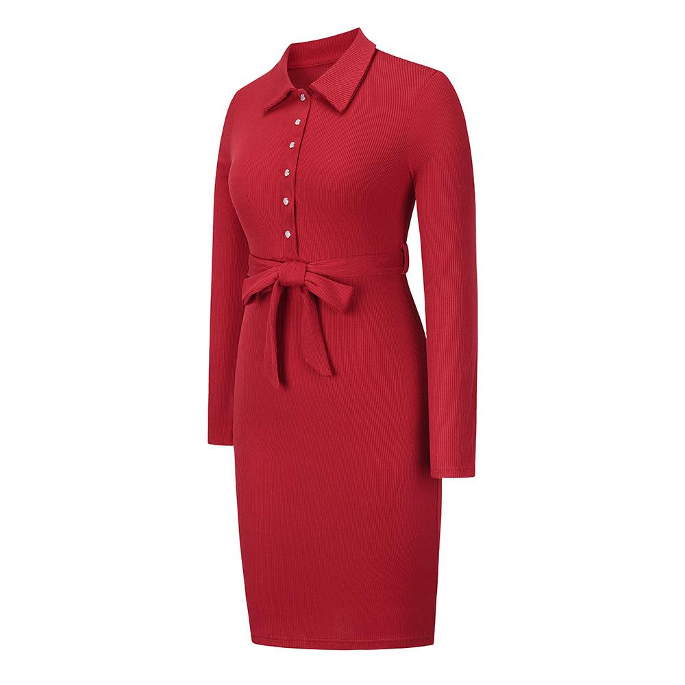 Women Knitting Pullover Bodycon Dresses-STYLEGOING