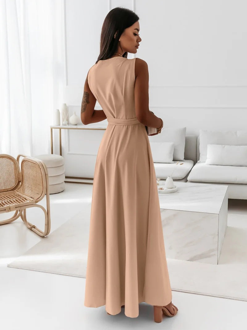 Simple Design V Neck Long Evening Party Dresses