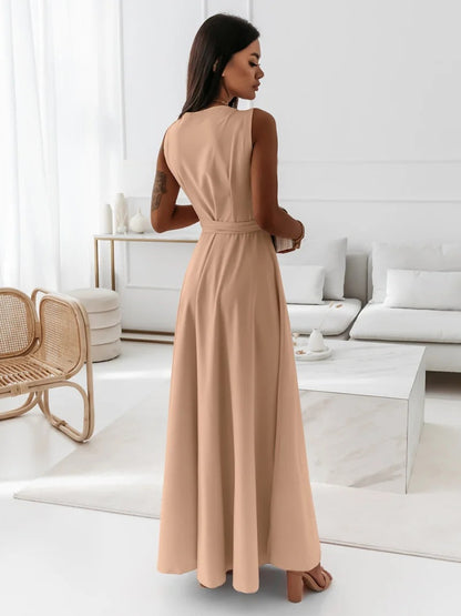 Simple Design V Neck Long Evening Party Dresses