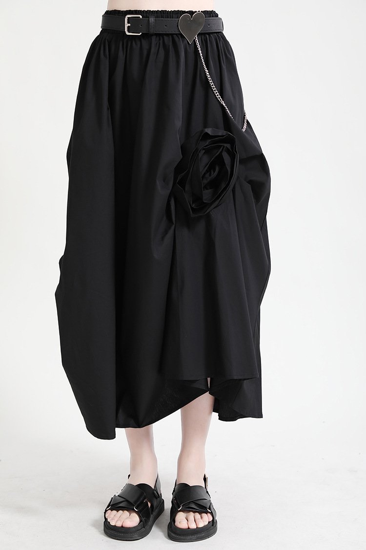 Casual 3D Flower Decoration Women Skirts