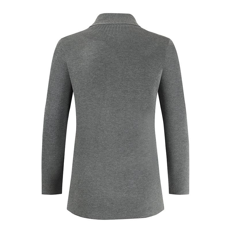 Casual Knitted Turnover Collar Men Fall Cardigan
