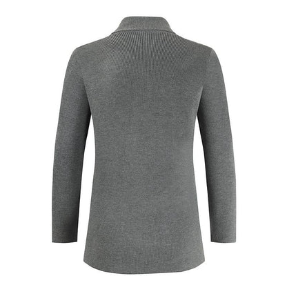 Casual Knitted Turnover Collar Men Fall Cardigan