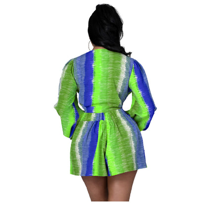 Casual Long Sleeves Two Pieces Short Suits