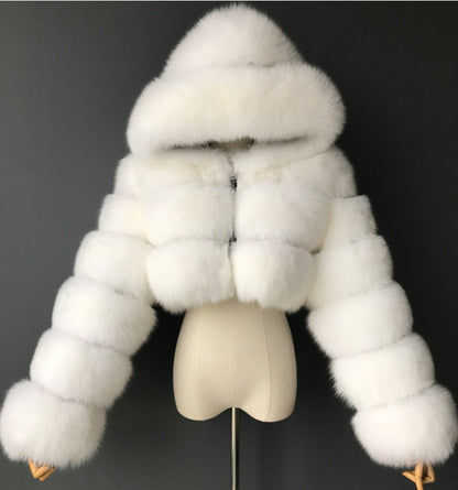 Fashion Artificial Faux Fur Short Overcoats for Women