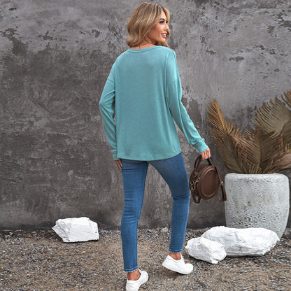 Casual Long Sleeves Women T Shirts