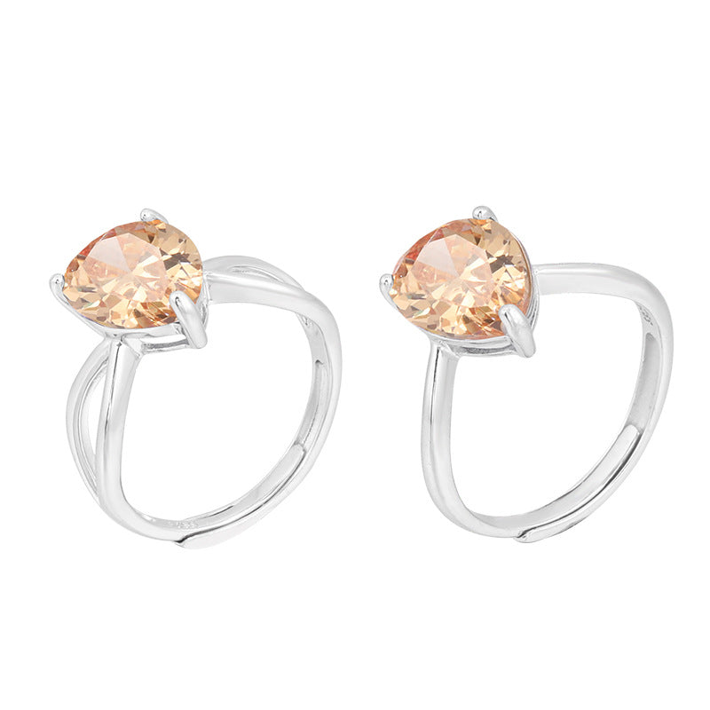 Fashion Sterling Silver Colorful Zircon Rings