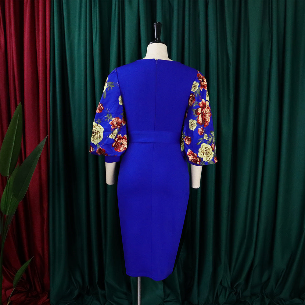 Classy Floral Print Plus Sizes Dresses for Women