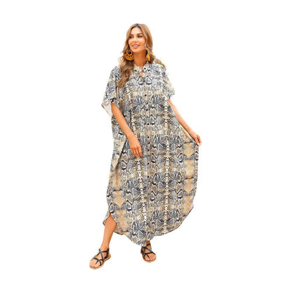 Women Summer Beach Loose Holiday Dresses-STYLEGOING