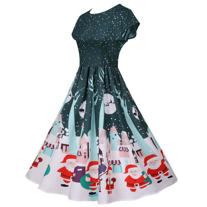 Vintage Short Sleeves Christmas Dresses