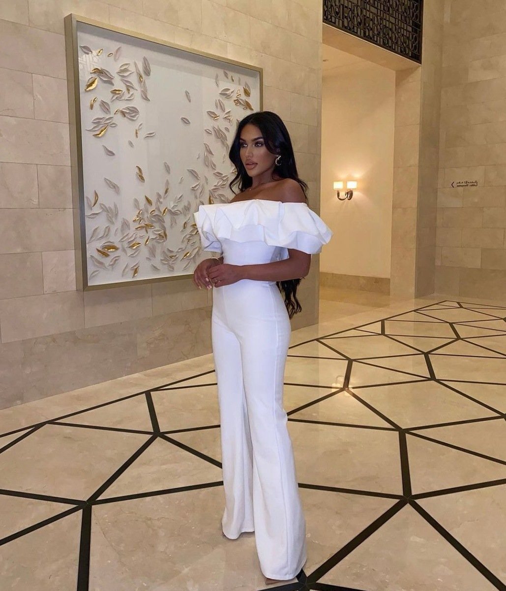 Women Off The Shoulder Ruffed Jumpsuits-STYLEGOING