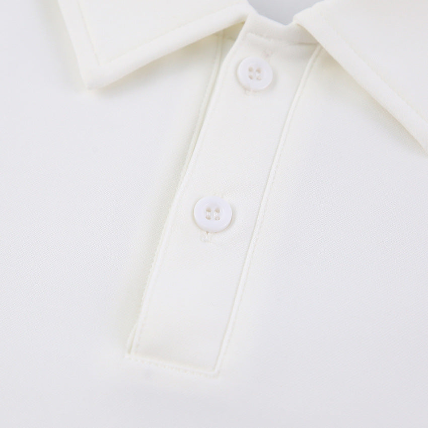 White Polo Shirts and Shorts Summer Suits
