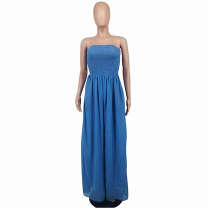 Sexy Strapless High Waist Chiffon Summer Jumpsuits