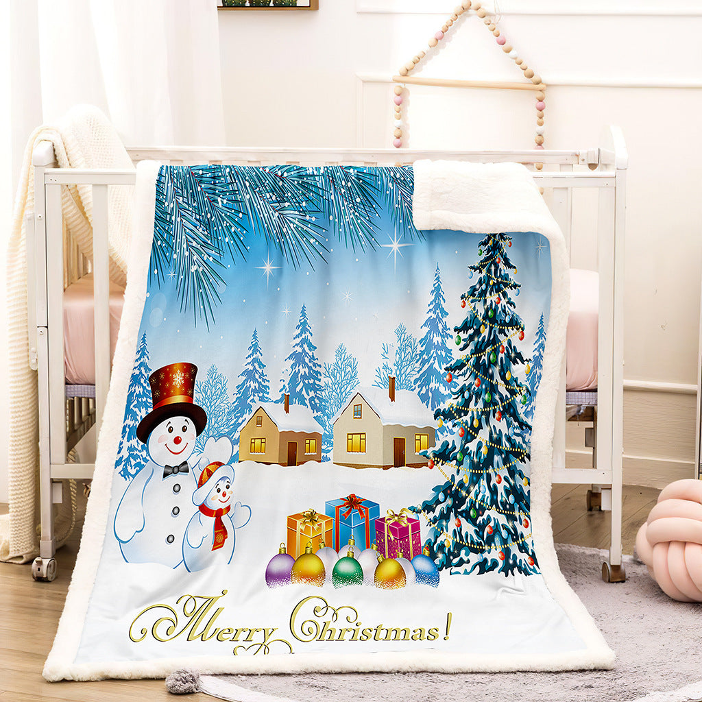 3D Christmas Desgin Sherpa Fleece Warm Blankets
