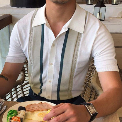 Casual Summer Striped Polo T Shirts for Men