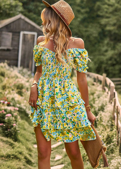 Romantic Short Sleeves Cake Dresses