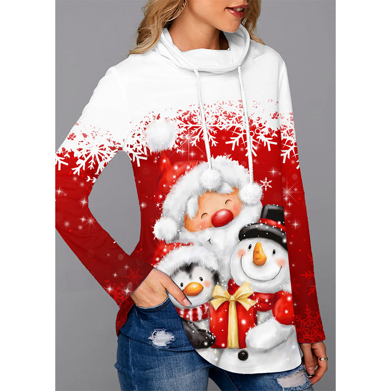Merry Christmas Elk Print Pullover Sweaters