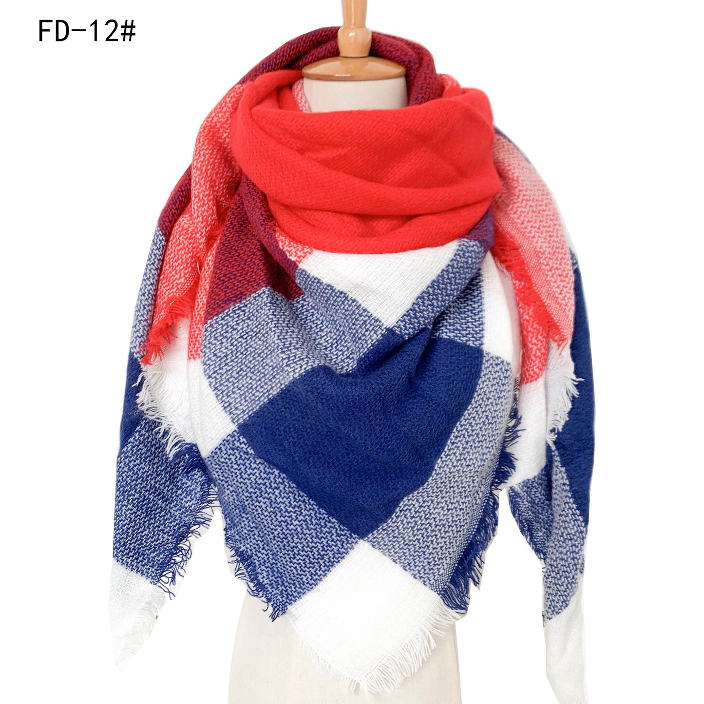 Winter Warm Plaid Scarves for Women