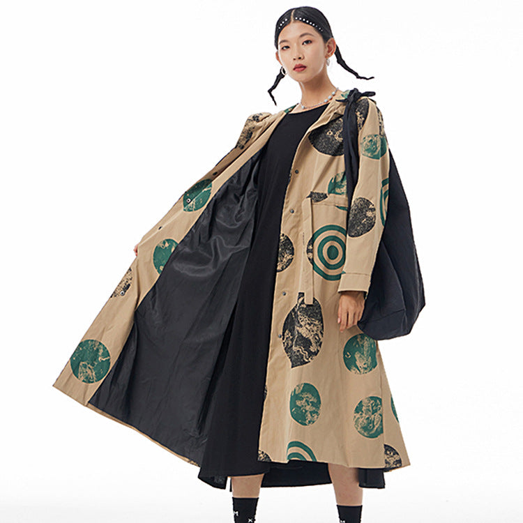Vintage Design Plus Sizes Long Trench Coats for Women