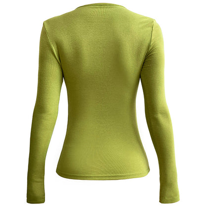 Women Sexy Square Neckline Long Sleeves T Shirts