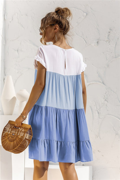 Summer Leisure Ruffled Daily Short Dresses-STYLEGOING