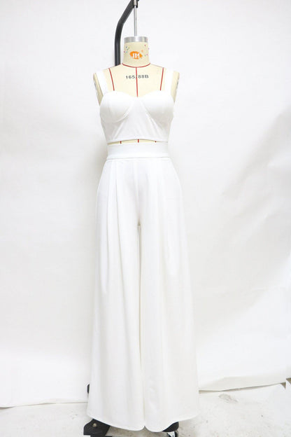 Sexy Straps Crop Top&Loose Pants Suits-STYLEGOING