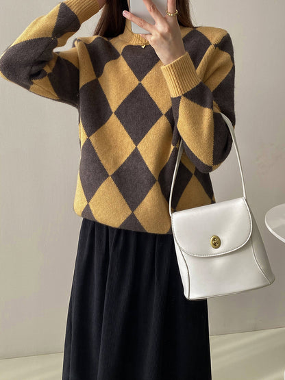Vintage High Neck Pullover Sweaters for Women