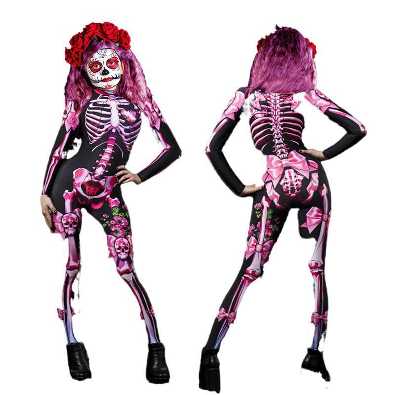 Holloween Horrible Skeleton Jumpsuit for Adult&kids-STYLEGOING