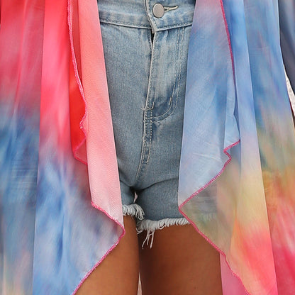 Casual Dyed Irregular Summer Beach Cover Ups