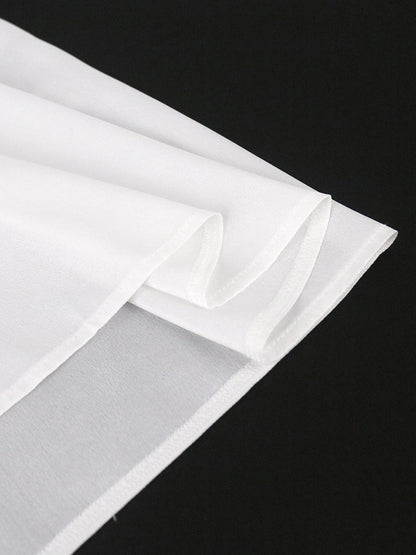 Sweety Tulle See Through Trumpet Sleeves Short White Plus Sizes Dresses
