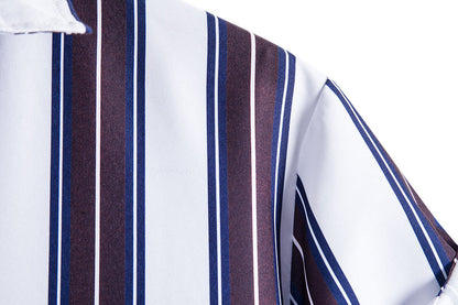 Striped Summer Casual Men's Short Sleeve Shirts