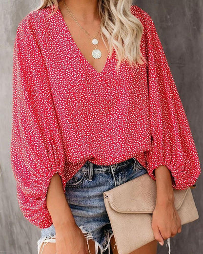 Women V Neck Shirts Blouses Tops-STYLEGOING
