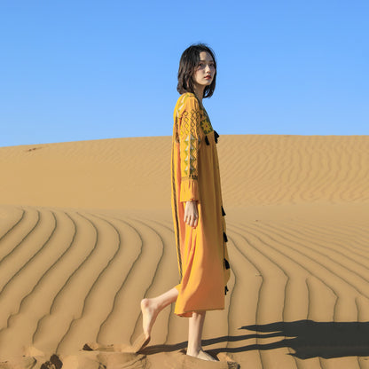 Vintage Ethnic Summer Beach Fairy Long Dresses