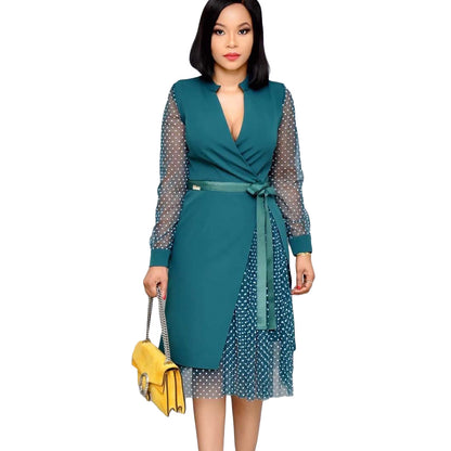 Fashion Dot Print Plus Sizes Women Dresses
