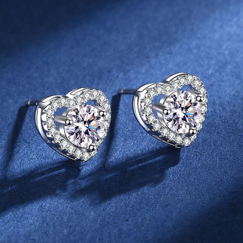 Fashion Sterling Sliver Sweetheart Earrings Stud