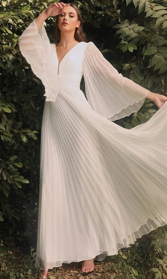 Fairy Deep V Neck Long Sleeves Party Dresses