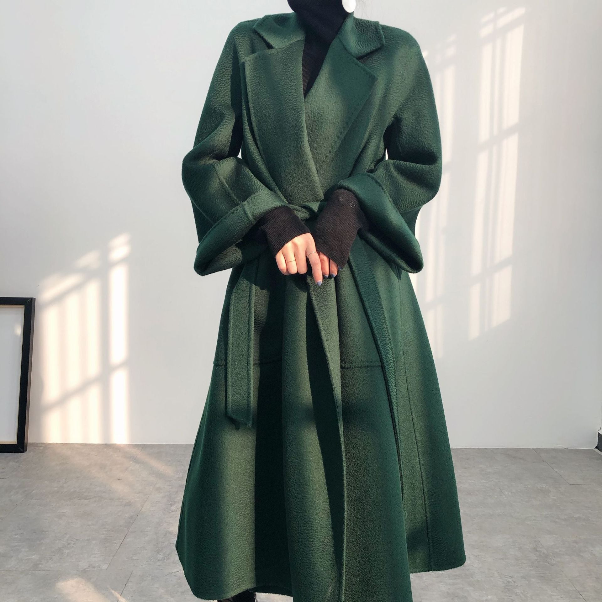 Luxury Woolen Winter Long Overcoat for Women