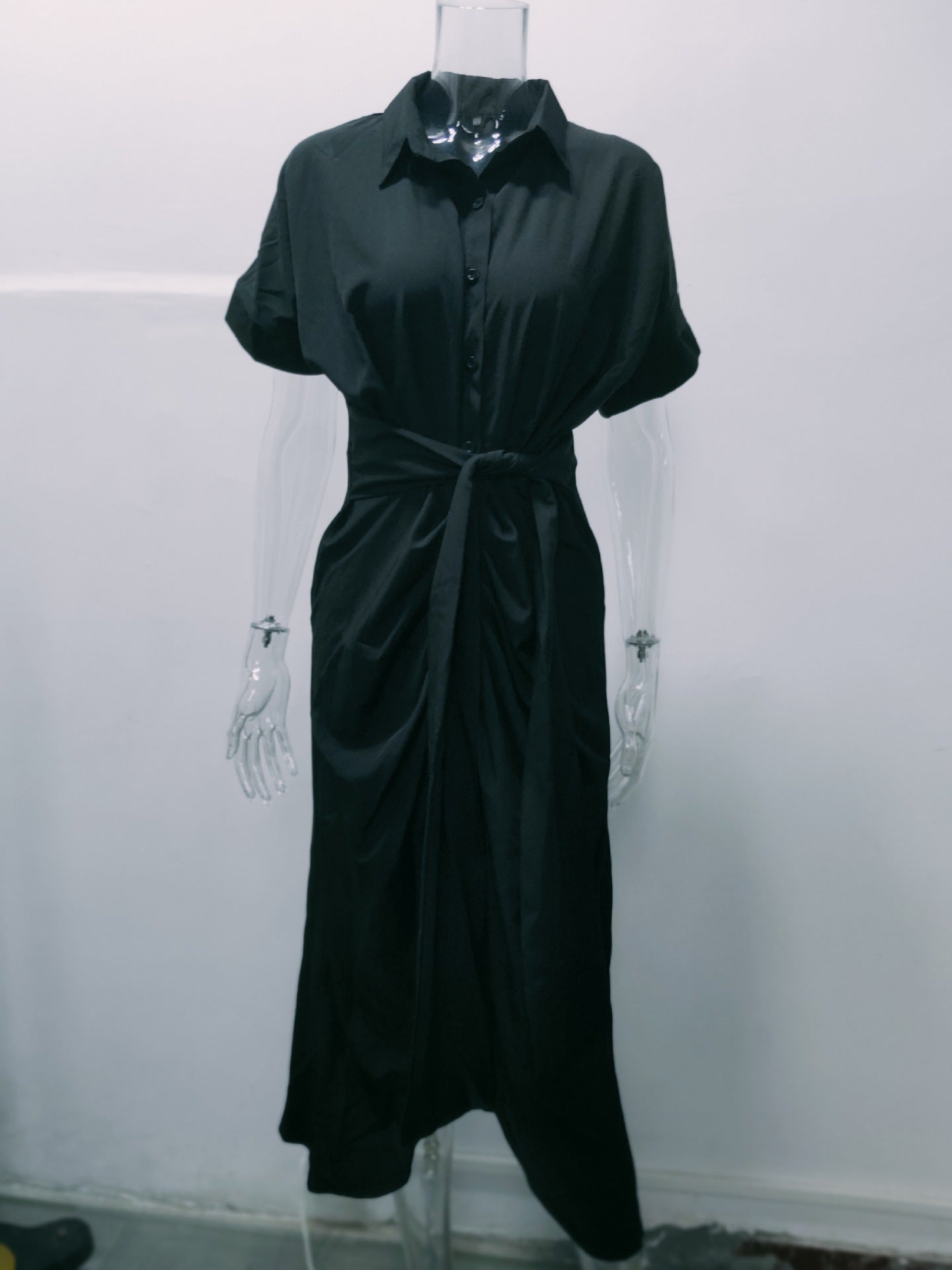 Summer Women Midi Length Shirts Dresses