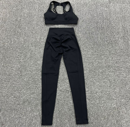 Sexy Crossed Backless Two Pieces Sport Suits