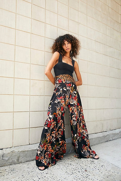 Casual Summer Floral Print Trumpet Pants for Women