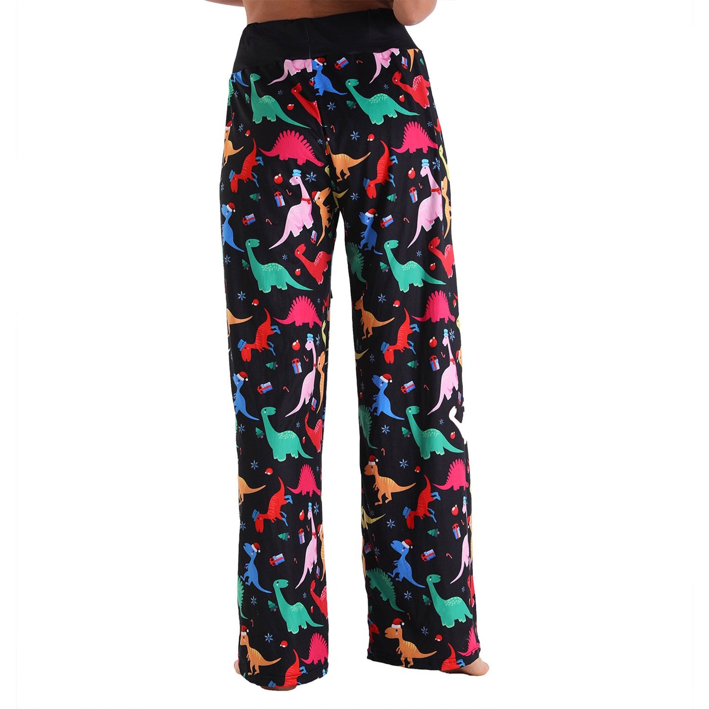 Casual Floral Print Women High Waist Trousers for Homewear