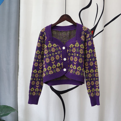 Vintage Designed Knitted Cardigan Sweaters