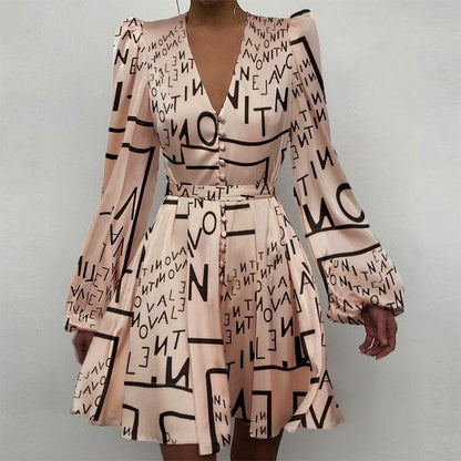 Women Long Sleeves Slim Mini Dresses-STYLEGOING